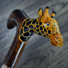 Load image into Gallery viewer, Gift Cane Walking Stick Canes Sticks Reed Staff Wood Wooden Hand-Carved Carving Handmade Cane Accessories ( Giraffe )
