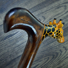 Load image into Gallery viewer, Gift Cane Walking Stick Canes Sticks Reed Staff Wood Wooden Hand-Carved Carving Handmade Cane Accessories ( Giraffe )