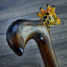 Load image into Gallery viewer, Gift Cane Walking Stick Canes Sticks Reed Staff Wood Wooden Hand-Carved Carving Handmade Cane Accessories ( Giraffe )