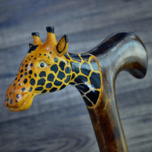 Load image into Gallery viewer, Gift Cane Walking Stick Canes Sticks Reed Staff Wood Wooden Hand-Carved Carving Handmade Cane Accessories ( Giraffe )