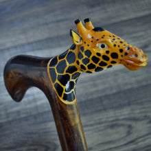 Load image into Gallery viewer, Gift Cane Walking Stick Canes Sticks Reed Staff Wood Wooden Hand-Carved Carving Handmade Cane Accessories ( Giraffe )