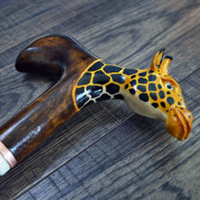 Load image into Gallery viewer, Gift Cane Walking Stick Canes Sticks Reed Staff Wood Wooden Hand-Carved Carving Handmade Cane Accessories ( Giraffe )