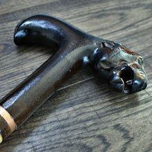 Load image into Gallery viewer, Gift Cane Walking Stick Canes Sticks Reed Staff Wood Wooden Hand-Carved Carving Handmade Cane Accessories ( Jaguar )