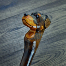 Load image into Gallery viewer, Gift Cane Walking Stick Canes Sticks Reed Staff Wood Wooden Hand-Carved Carving Handmade Cane Accessories ( Rottweiler )