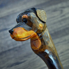 Load image into Gallery viewer, Gift Cane Walking Stick Canes Sticks Reed Staff Wood Wooden Hand-Carved Carving Handmade Cane Accessories ( Rottweiler )