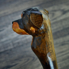 Load image into Gallery viewer, Gift Cane Walking Stick Canes Sticks Reed Staff Wood Wooden Hand-Carved Carving Handmade Cane Accessories ( Rottweiler )