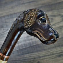 Load image into Gallery viewer, Gift Cane Walking Stick Canes Sticks Reed Staff Wood Wooden Hand-Carved Carving Handmade Cane Accessories ( Spaniel )