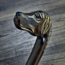 Load image into Gallery viewer, Gift Cane Walking Stick Canes Sticks Reed Staff Wood Wooden Hand-Carved Carving Handmade Cane Accessories ( Spaniel )