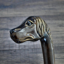 Load image into Gallery viewer, Gift Cane Walking Stick Canes Sticks Reed Staff Wood Wooden Hand-Carved Carving Handmade Cane Accessories ( Spaniel )
