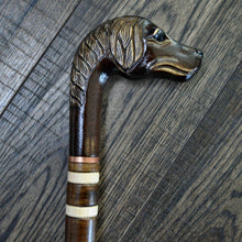 Load image into Gallery viewer, Gift Cane Walking Stick Canes Sticks Reed Staff Wood Wooden Hand-Carved Carving Handmade Cane Accessories ( Spaniel )