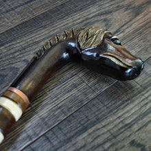 Load image into Gallery viewer, Gift Cane Walking Stick Canes Sticks Reed Staff Wood Wooden Hand-Carved Carving Handmade Cane Accessories ( Spaniel )