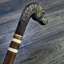 Load image into Gallery viewer, Gift Cane Walking Stick Canes Sticks Reed Staff Wood Wooden Hand-Carved Carving Handmade Cane Accessories ( Spaniel )