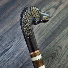 Load image into Gallery viewer, Gift Cane Walking Stick Canes Sticks Reed Staff Wood Wooden Hand-Carved Carving Handmade Cane Accessories ( Spaniel )