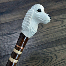 Load image into Gallery viewer, Gift Cane Walking Stick Canes Sticks Reed Staff Wood Wooden Hand-Carved Carving Handmade Cane Accessories ( Poodle white )
