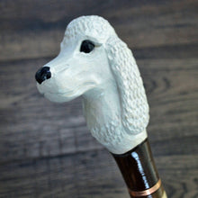 Load image into Gallery viewer, Gift Cane Walking Stick Canes Sticks Reed Staff Wood Wooden Hand-Carved Carving Handmade Cane Accessories ( Poodle white )