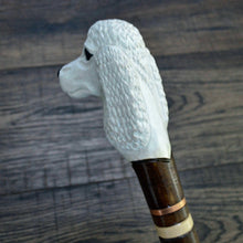 Load image into Gallery viewer, Gift Cane Walking Stick Canes Sticks Reed Staff Wood Wooden Hand-Carved Carving Handmade Cane Accessories ( Poodle white )