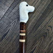 Load image into Gallery viewer, Gift Cane Walking Stick Canes Sticks Reed Staff Wood Wooden Hand-Carved Carving Handmade Cane Accessories ( Poodle white )