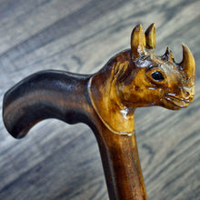 Load image into Gallery viewer, Gift Cane Walking Stick Canes Sticks Reed Staff Wood Wooden Hand-Carved Carving Handmade Cane Accessories ( Rhinoceros )