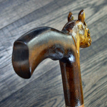 Load image into Gallery viewer, Gift Cane Walking Stick Canes Sticks Reed Staff Wood Wooden Hand-Carved Carving Handmade Cane Accessories ( Rhinoceros )