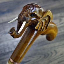 Load image into Gallery viewer, Gift Cane Walking Stick Canes Sticks Reed Staff Wood Wooden Hand-Carved Carving Handmade Cane Accessories ( Elephant )