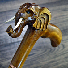 Load image into Gallery viewer, Gift Cane Walking Stick Canes Sticks Reed Staff Wood Wooden Hand-Carved Carving Handmade Cane Accessories ( Elephant )