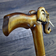 Load image into Gallery viewer, Gift Cane Walking Stick Canes Sticks Reed Staff Wood Wooden Hand-Carved Carving Handmade Cane Accessories ( Elephant )