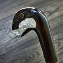 Load image into Gallery viewer, Gift Cane Walking Stick Canes Sticks Reed Staff Wood Wooden Hand-Carved Carving Handmade Cane  Accessories ( Badger )