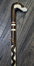 Load image into Gallery viewer, Gift Cane Walking Stick Canes Sticks Reed Staff Wood Wooden Hand-Carved Carving Handmade Cane  Accessories ( Badger )