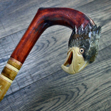 Load image into Gallery viewer, Gift Cane Walking Stick Canes Sticks Reed Staff Wood Wooden Hand-Carved Carving Handmade Cane Accessories ( Eagle new american flag )