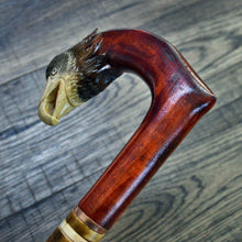 Load image into Gallery viewer, Gift Cane Walking Stick Canes Sticks Reed Staff Wood Wooden Hand-Carved Carving Handmade Cane Accessories ( Eagle new american flag )