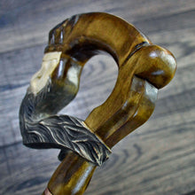 Load image into Gallery viewer, Gift Cane Walking Stick Canes Sticks Reed Staff Wood Wooden Hand-Carved Carving Handmade Cane Accessories ( King )