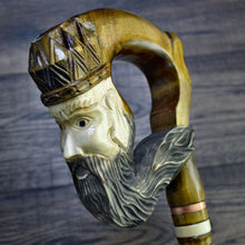 Load image into Gallery viewer, Gift Cane Walking Stick Canes Sticks Reed Staff Wood Wooden Hand-Carved Carving Handmade Cane Accessories ( King )