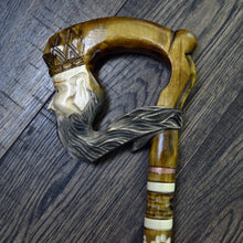 Load image into Gallery viewer, Gift Cane Walking Stick Canes Sticks Reed Staff Wood Wooden Hand-Carved Carving Handmade Cane Accessories ( King )