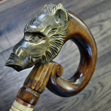 Load image into Gallery viewer, Gift Cane Walking Stick Canes Sticks Reed Staff Wood Wooden Hand-Carved Carving Handmade Cane Accessories ( Boar new )