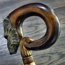 Load image into Gallery viewer, Gift Cane Walking Stick Canes Sticks Reed Staff Wood Wooden Hand-Carved Carving Handmade Cane Accessories ( Boar new )