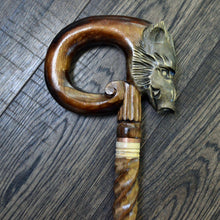 Load image into Gallery viewer, Gift Cane Walking Stick Canes Sticks Reed Staff Wood Wooden Hand-Carved Carving Handmade Cane Accessories ( Boar new )