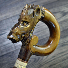 Load image into Gallery viewer, Gift Cane Walking Stick Canes Sticks Reed Staff Wood Wooden Hand-Carved Carving Handmade Cane Accessories ( Boar old )