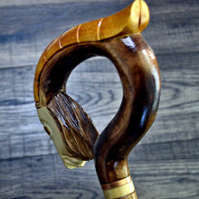 Load image into Gallery viewer, Gift Cane Walking Stick Canes Sticks Reed Staff Wood Wooden Hand-Carved Carving Handmade Cane Accessories ( Goat yellow )