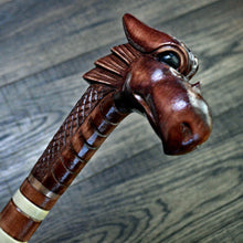 Load image into Gallery viewer, Gift Cane Walking Stick Canes Sticks Reed Staff Wood Wooden Hand-Carved Carving Handmade Cane Accessories ( Dragon new red )