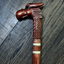 Load image into Gallery viewer, Gift Cane Walking Stick Canes Sticks Reed Staff Wood Wooden Hand-Carved Carving Handmade Cane Accessories ( Dragon new red )