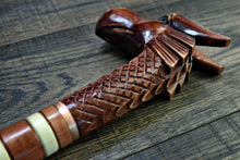 Load image into Gallery viewer, Gift Cane Walking Stick Canes Sticks Reed Staff Wood Wooden Hand-Carved Carving Handmade Cane Accessories ( Dragon new red )