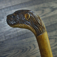 Load image into Gallery viewer, Gift Cane Walking Stick Canes Sticks Reed Staff Wood Wooden Hand-Carved Carving Handmade Cane Accessories ( Otter )