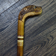 Load image into Gallery viewer, Gift Cane Walking Stick Canes Sticks Reed Staff Wood Wooden Hand-Carved Carving Handmade Cane Accessories ( Otter )