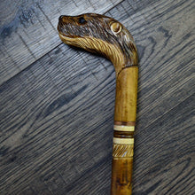 Load image into Gallery viewer, Gift Cane Walking Stick Canes Sticks Reed Staff Wood Wooden Hand-Carved Carving Handmade Cane Accessories ( Otter )