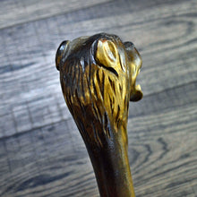 Load image into Gallery viewer, Gift Cane Walking Stick Canes Sticks Reed Staff Wood Wooden Hand-Carved Carving Handmade Cane Accessories ( Bear )