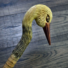 Load image into Gallery viewer, Gift Cane Walking Stick Canes Sticks Reed Staff Wood Wooden Hand-Carved Carving Handmade Cane Accessories ( Stork )