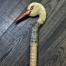 Load image into Gallery viewer, Gift Cane Walking Stick Canes Sticks Reed Staff Wood Wooden Hand-Carved Carving Handmade Cane Accessories ( Stork )