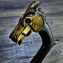 Load image into Gallery viewer, Gift Cane Walking Stick Canes Sticks Reed Staff Wood Wooden Hand-Carved Carving Handmade Cane Accessories ( Horse )