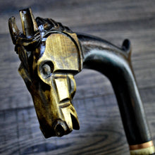 Load image into Gallery viewer, Gift Cane Walking Stick Canes Sticks Reed Staff Wood Wooden Hand-Carved Carving Handmade Cane Accessories ( Horse )