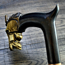 Load image into Gallery viewer, Gift Cane Walking Stick Canes Sticks Reed Staff Wood Wooden Hand-Carved Carving Handmade Cane Accessories ( Horse )